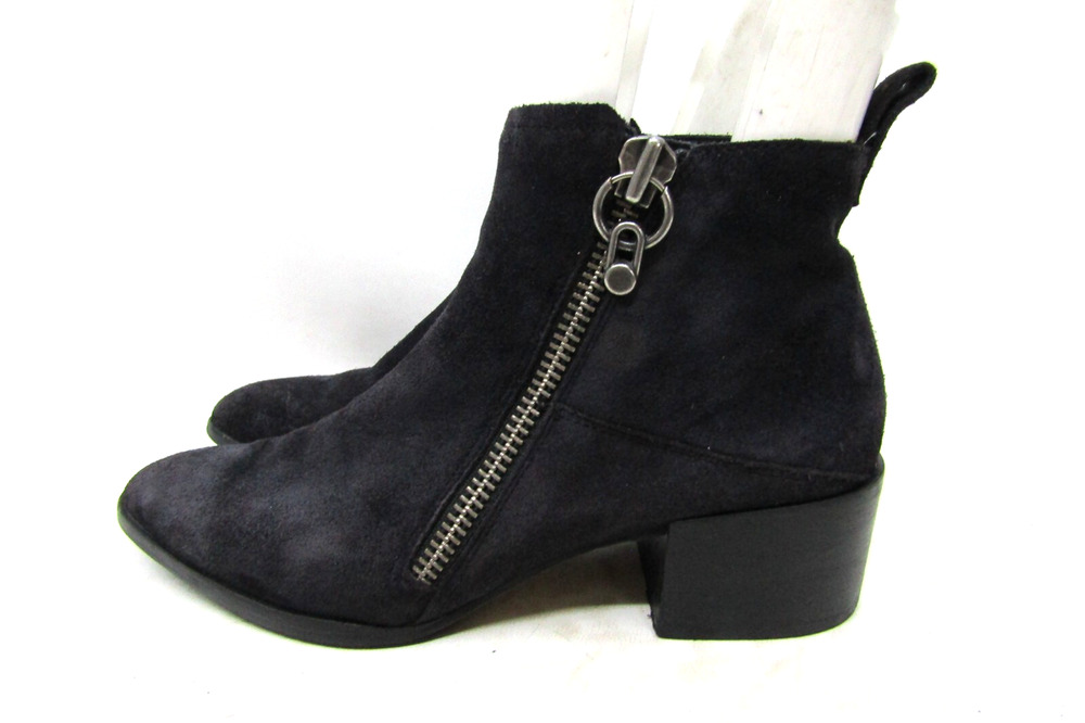 DONALD j PLINER Womens Size 7 M Black Suede Zip Ankle Fashion Boots Bootie